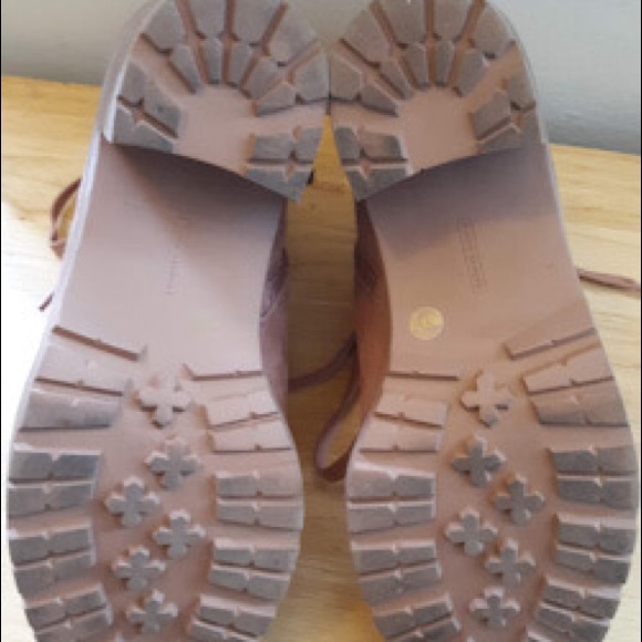 ❌SOLD❌ Vince Camuto Gaviana Suede Dermy Pink Hiking Combat Military Boots 8.5W - Picture 8 of 9